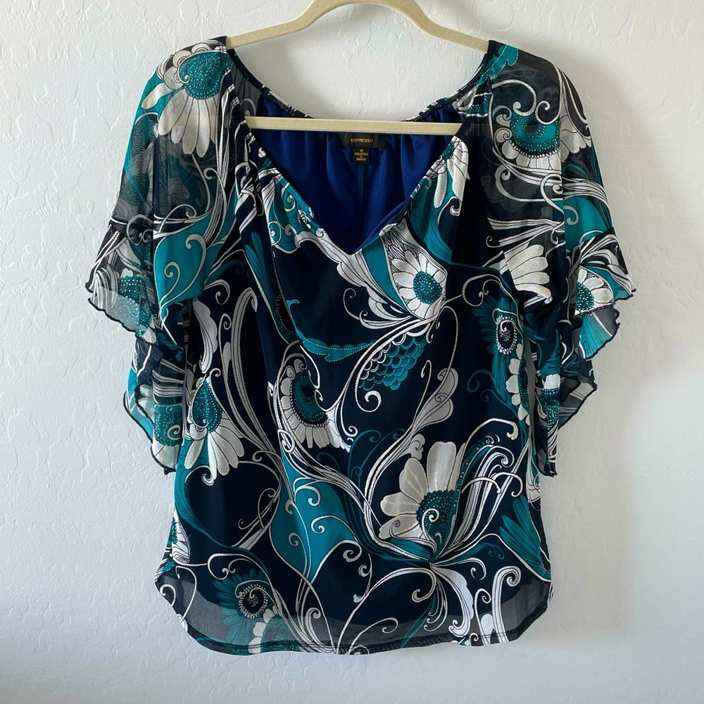 Espresso Floral Blouse